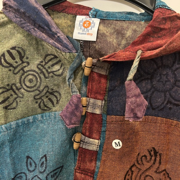 NEW Boho Colorful Patchwork Hoodie - Picture 3 of 4